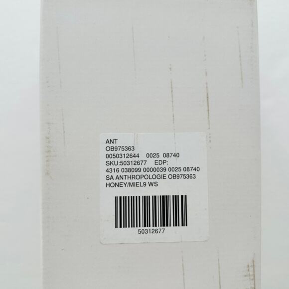 Anthropologie Crystal Thong Brown Leather Sandal US 9 NEW Flat Made in India - Picture 6 of 6